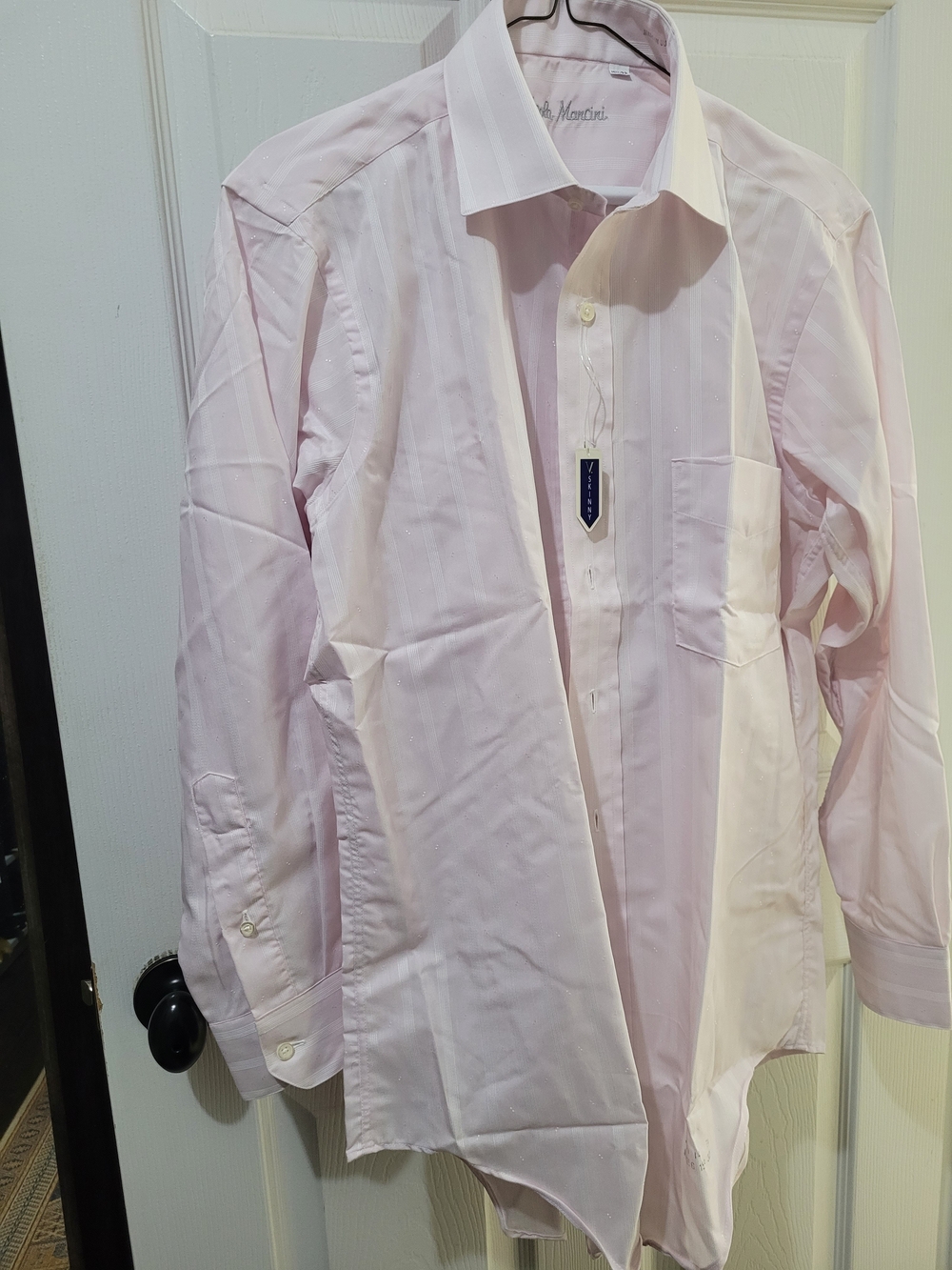 Nicole Miller Men's Light Pink Long-Sleeve Dress Shirt size 32
